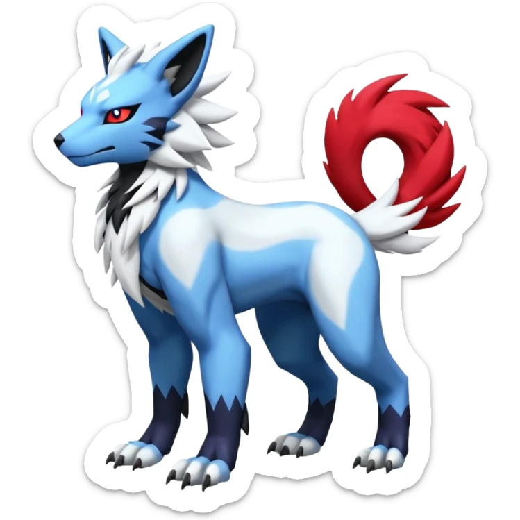WereGarurumon-Zeraora-Renamon-Absol-fusion-hybrid-creature (full body sticker