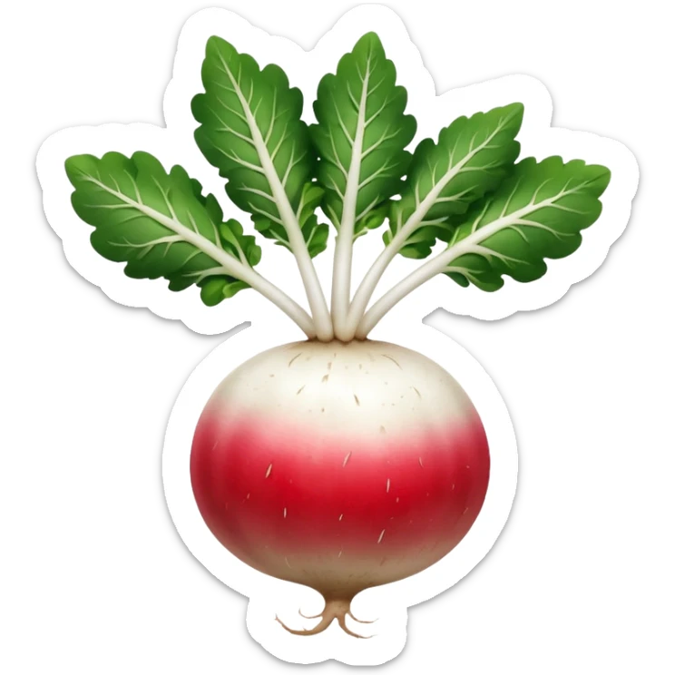 radish UK plant with a bit of white on the bottom of the radish sticker