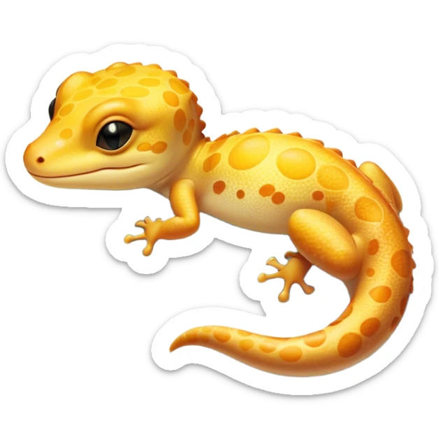 Meme-Worthy Cute Sleeping Gecko Portrait Emoji, Head resting peacefully with a contented smile, showcasing a diminutive, patterned body with smooth scales and eyes gently closed in serene slumber, Simplified yet adorably endearing features, highly detailed, glowing with a soft, drowsy tropical light, high shine, relaxed and utterly lovable, stylized with an air of playful laziness, soft glowing outline, capturing the essence of a sleeping gecko that feels destined to become the next viral icon of adorable rest! sticker
