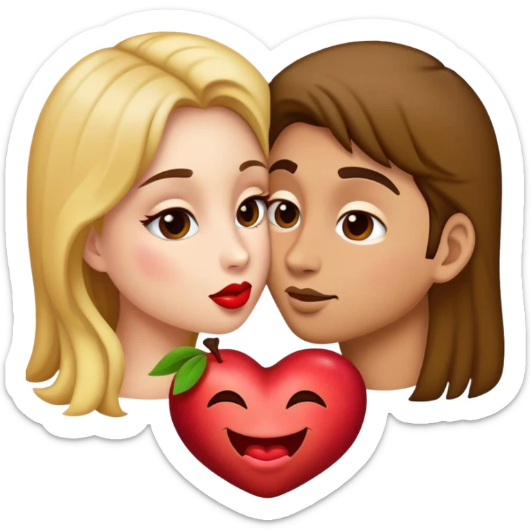 Male suggestive kiss emoji flirty in the stile of the apple emojis not a real apple sticker