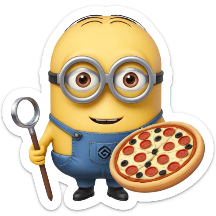 un minions  del cartone animato di colore viola con il pizzetto e gli occhiali da vista sticker