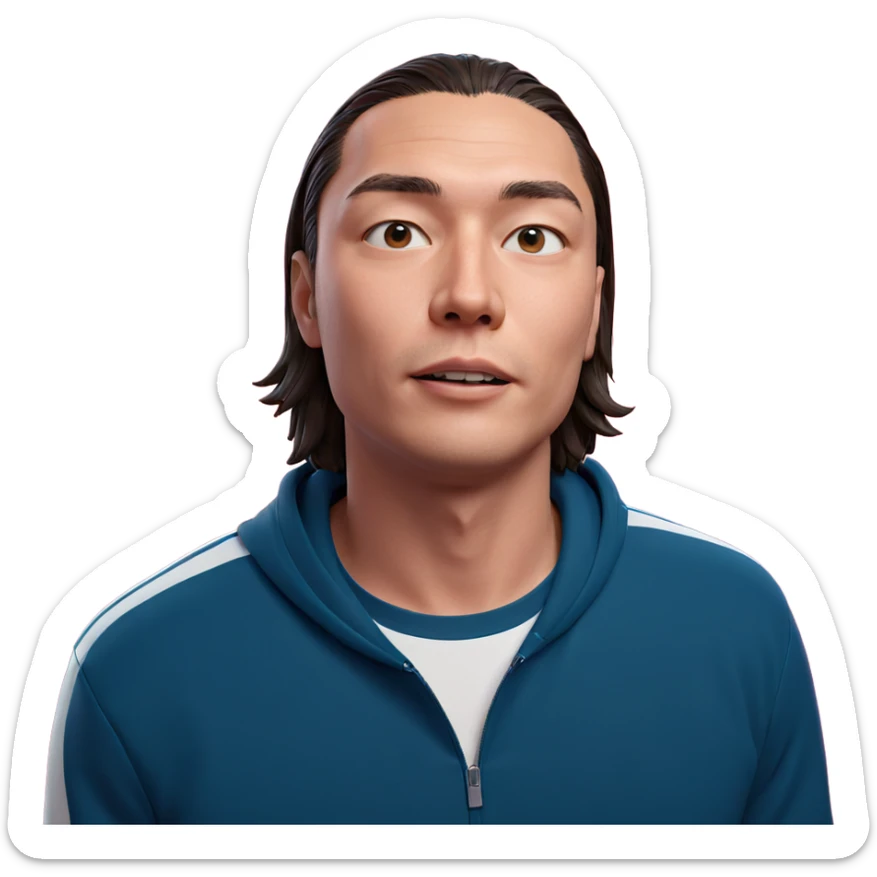 male portrait on pink background sticker