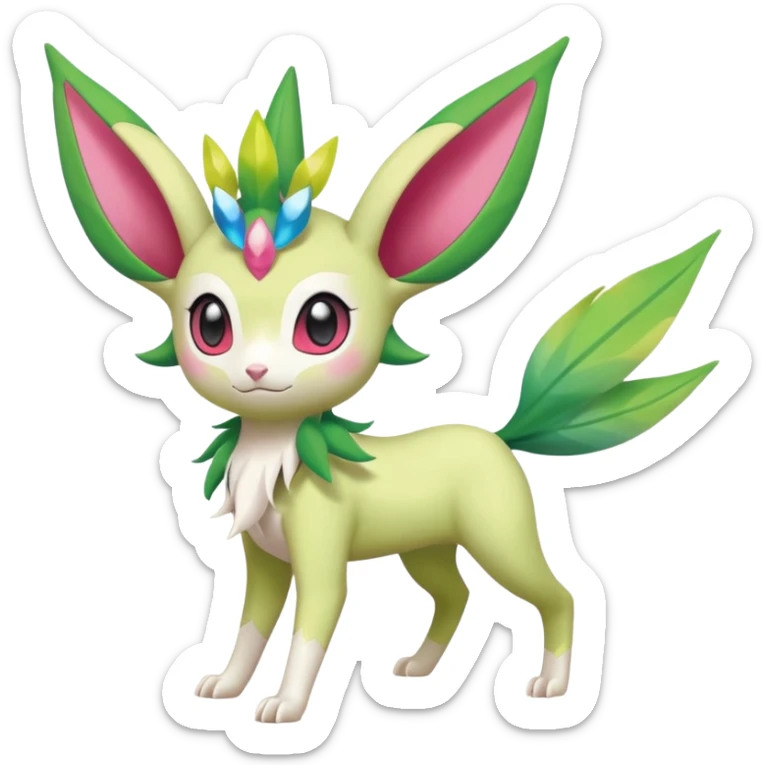  Fey Toony Axew-Celebi-Leafeon-Sylveon-Shaymin-fusion-hybrid sticker
