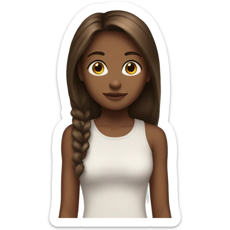  brown hair lil' brown skin teen girl skinny tall 15 years old emoji sticker