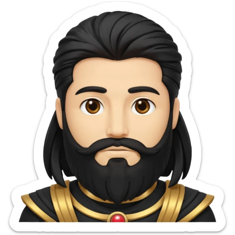 Saturn, God of Time from Gods and Goddesses with black hair and beard, black outfit sticker