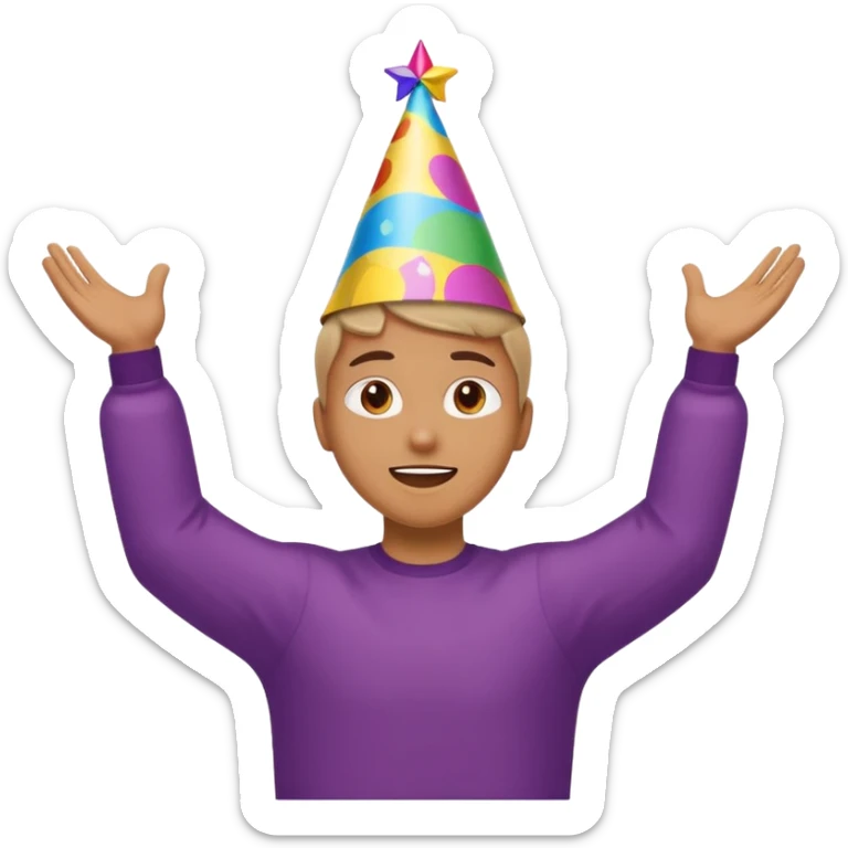 A person with the arms opened like the celebration of bellingham sticker