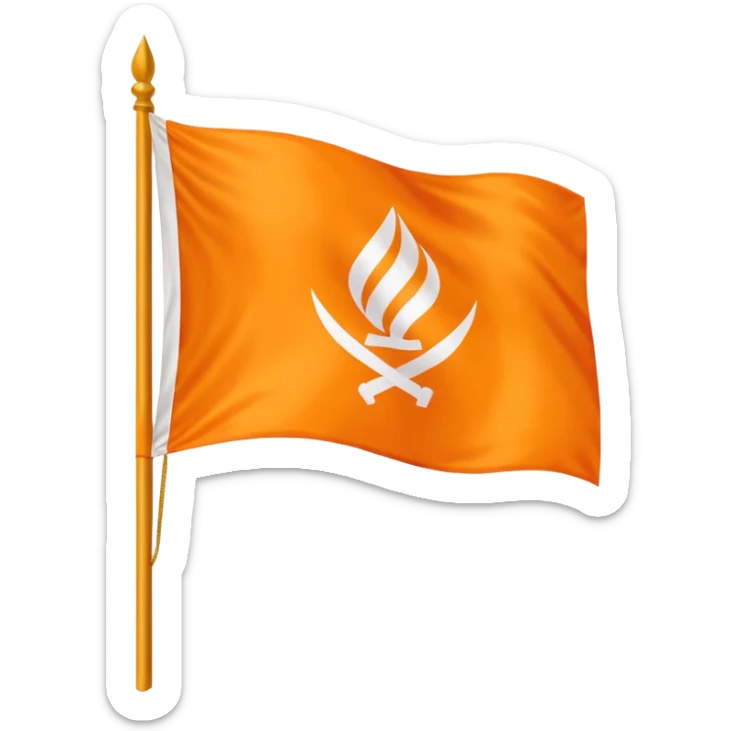 Use orange flag and sikh emoji this 🪯 and make sure emoji fit in Flag  sticker