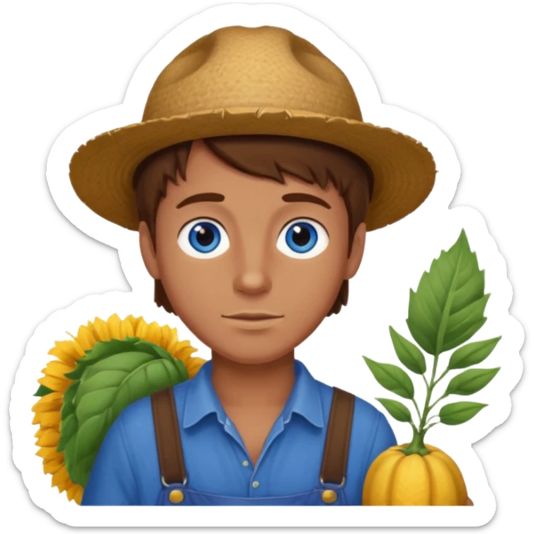 CREATE ME A NICE FARMER BOY BROWN HAIR TANNED SKIN AND BLUE EYES sticker