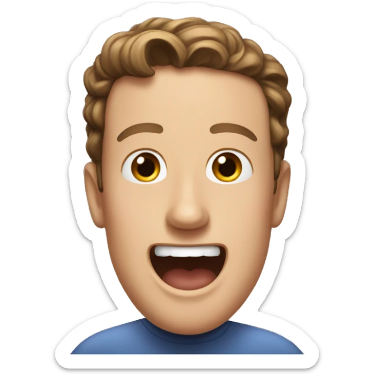 Make an emoji of Mark Zuckerburg with a very excited face sticker