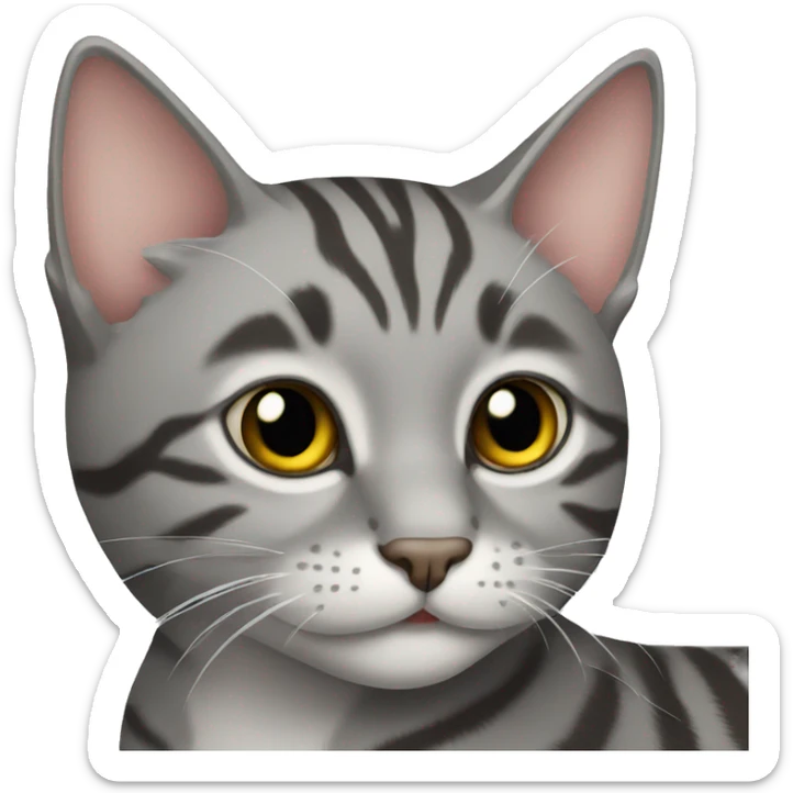 grey tabby cat sticker