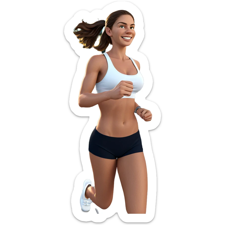 smiling girl in the sun sticker