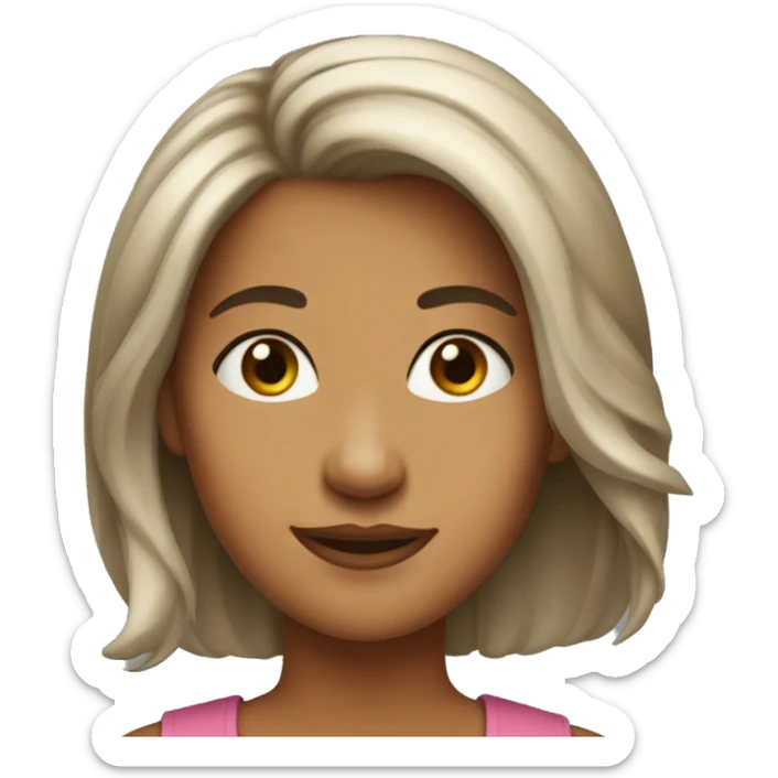 Shourt hair, woman, round eyes, round nose, smile lip, she's name is doah sticker