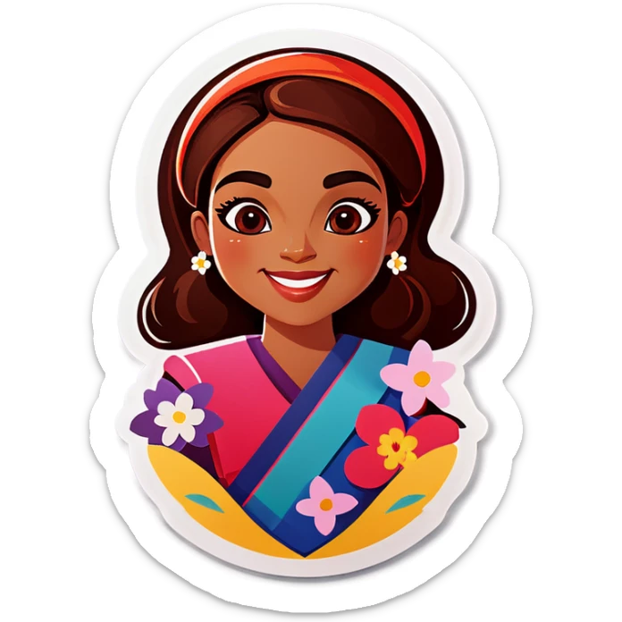 Happy international women’s Day. A woman from every nationality in the group. sticker