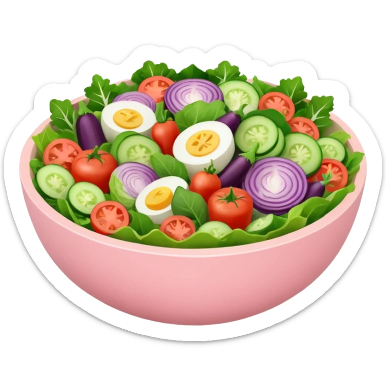 Make some healthy food, like a salad, in light pink tones, but you can use other colors (like the correct shades for the salad), like IOS sticker