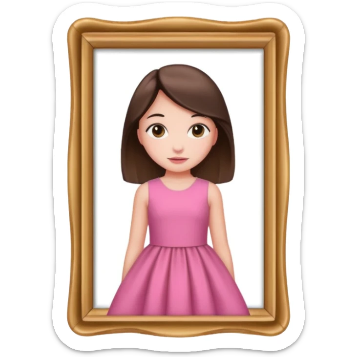 pink girly framed photo of a girl sticker