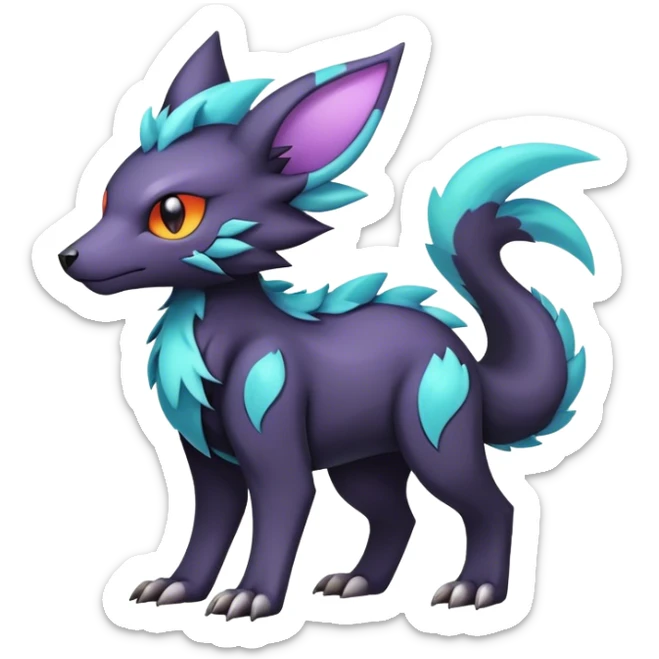 cool colorful dark pastel edgy fantasy animal hybrid Fakemon full body sticker