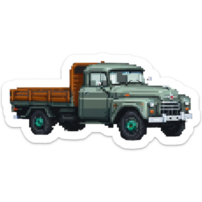 Classic ZIL-130 Soviet flatbed truck, iconic Russian vehicle from 1960s sticker