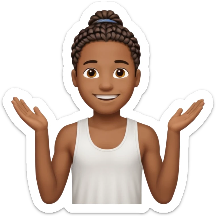 Je veut un garçon qui a des  tresse mi long c un renoi il porte un débardeur blanch sticker