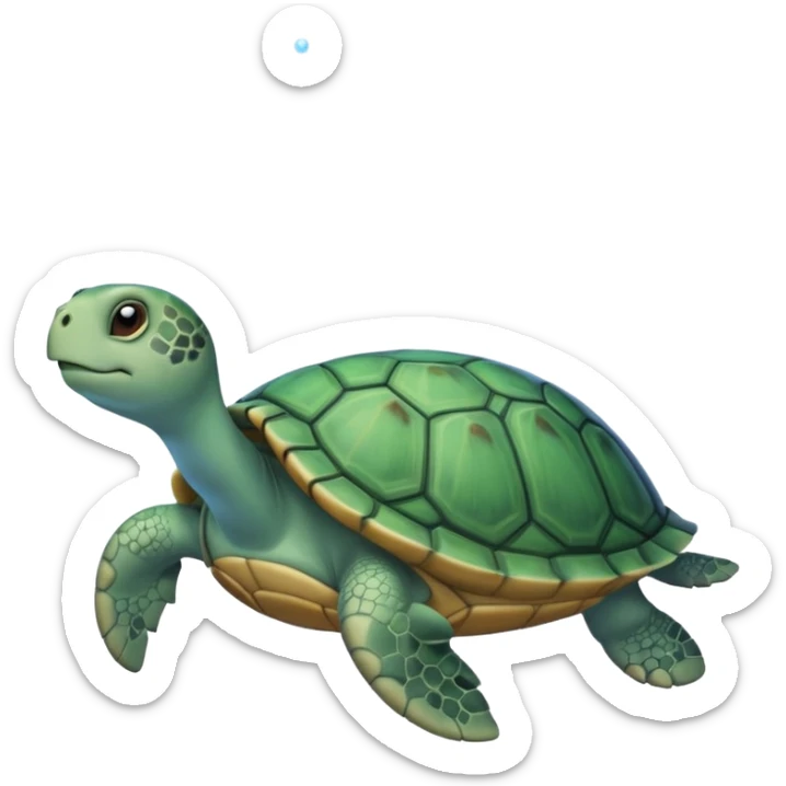 Turtle with a Cinderella dress on and a fart coming out of it sticker