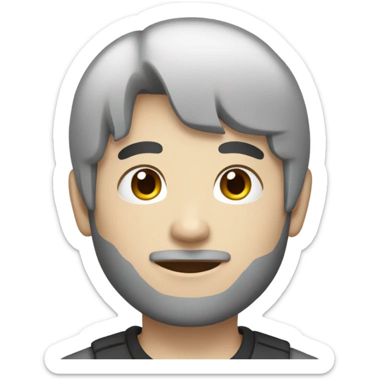 man from japan with white skin and black hair, wear casual shirt  sticker