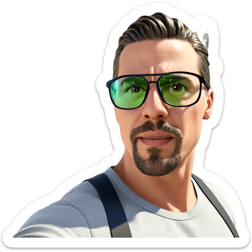 outdoor portrait of stylish male sticker