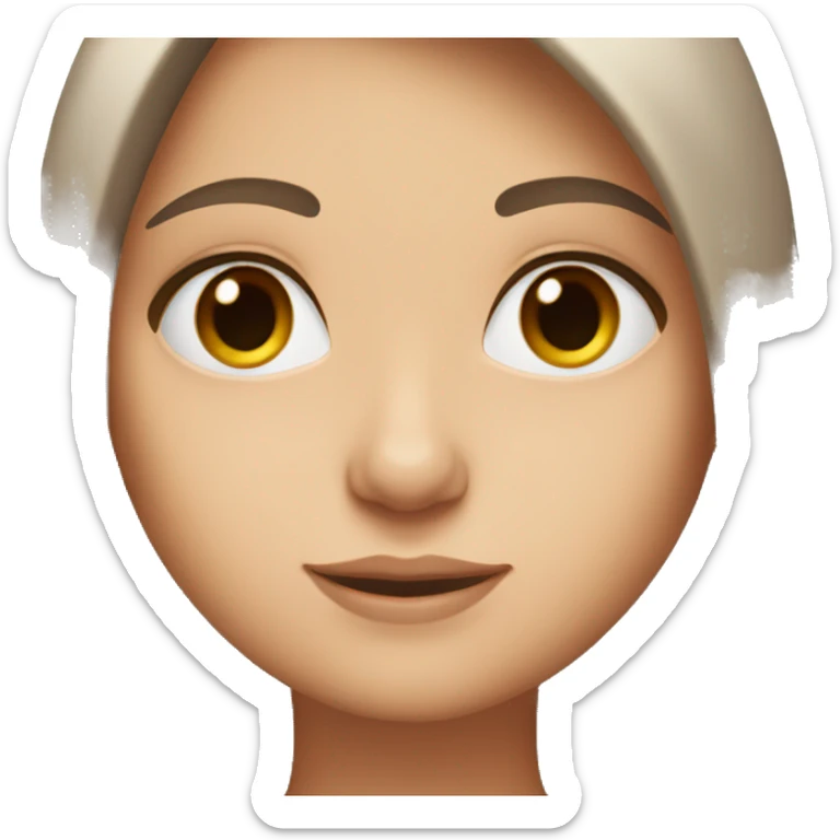 White girl with long straight brown hair and brown eyes sticker