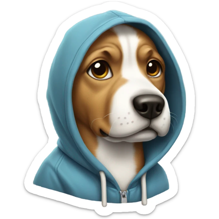 dog wearing a hoodie sticker