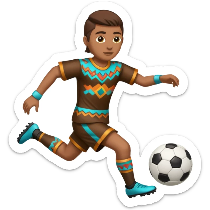 Águila real de nacionalidad mexicana con vestimenta de la cultura azteca que juegue fútbol sticker
