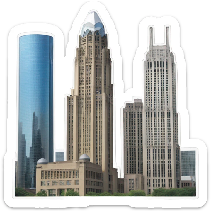Detroit skyline  sticker
