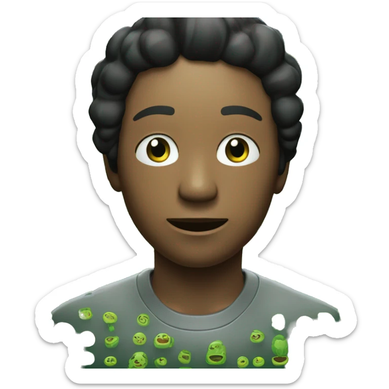 Una persona de pelo lacio y largo de color negro de piel morena y color de ojos verdes jugando en un playstation 4 sticker