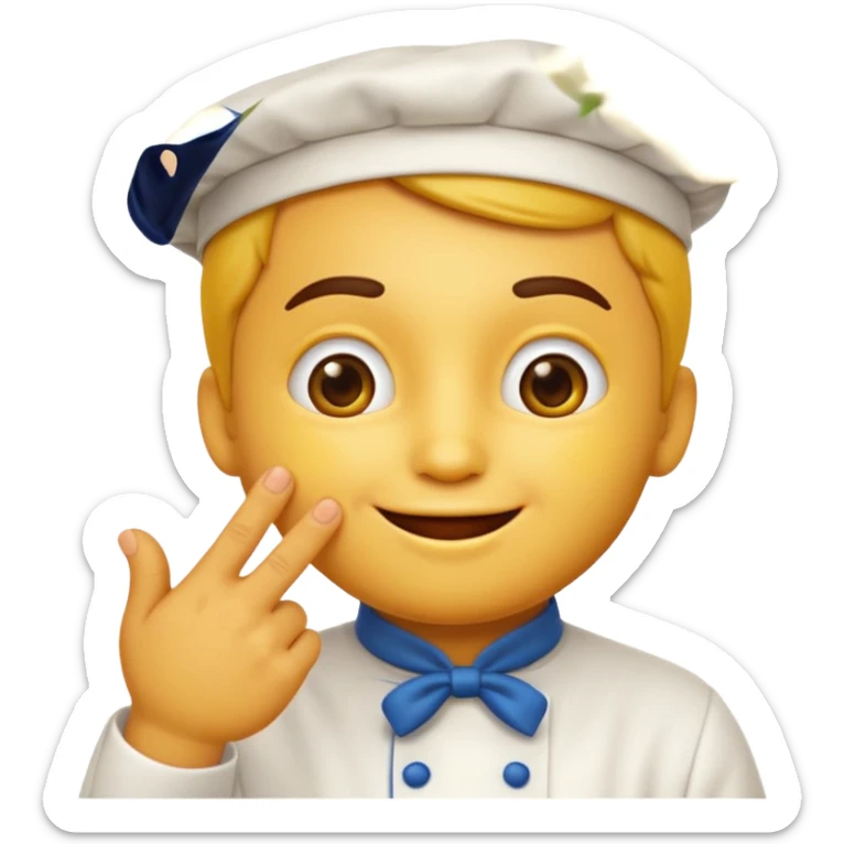 Yellow emoji kissing all fingertips – like an Italian chef: “Perfect!” sticker
