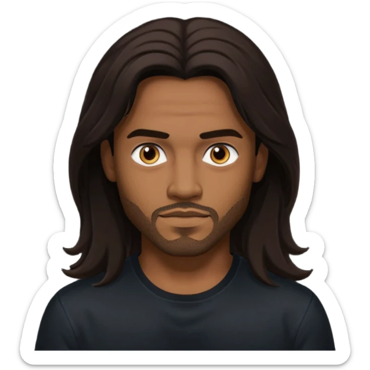 Pana Hema Taylor, male actor (b.1989) with dark brown long hair sticker