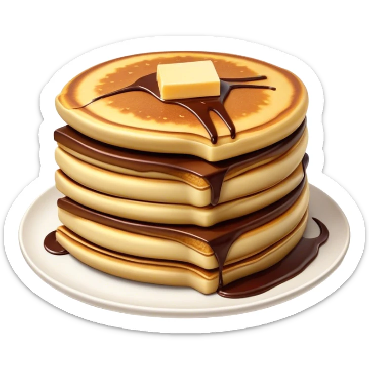 Cinematic Realistic Martabak Manis Dessert Emoji, depicted as a thick, sweet pancake filled with chocolate, cheese, and condensed milk rendered with detailed textures and vibrant, indulgent lighting. sticker