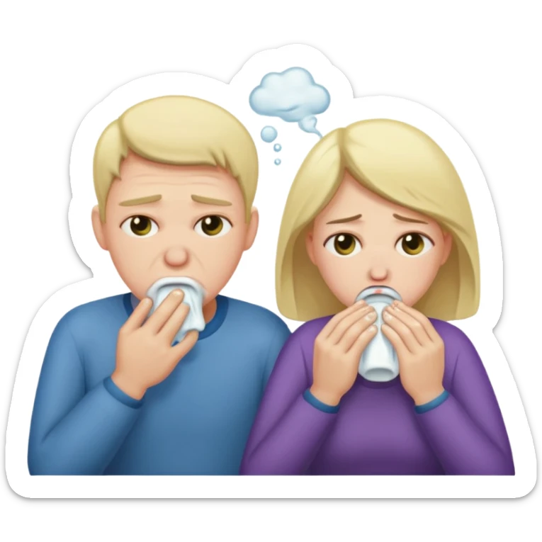 kotz emoji aber von 2 menschen nein also sie sollen sich übergeben  sticker