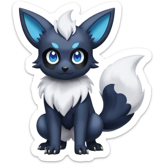 Cool Cute Kawaii Absol-Zorua-Umbreon-Pokemon-fakemon-hybrid-animal Full Body  sticker