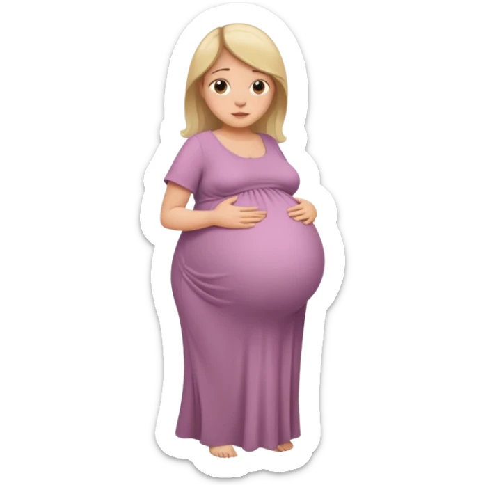 very heavily pregnant overdue woman with very  very big and large belly  sticker