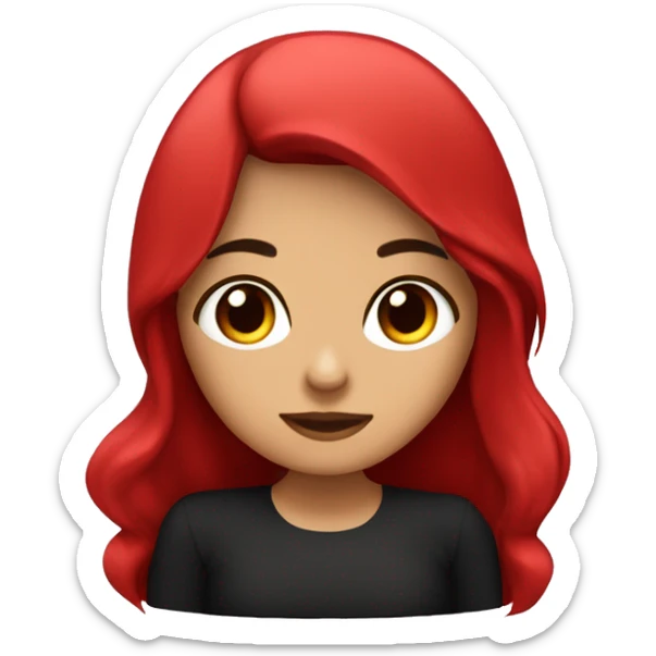 Quiero una muchacha de color mextizo con pelo de color negro y rojo que esté muy bonita ella  sticker