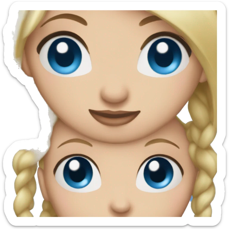 woman blond bun blue  eyes sticker