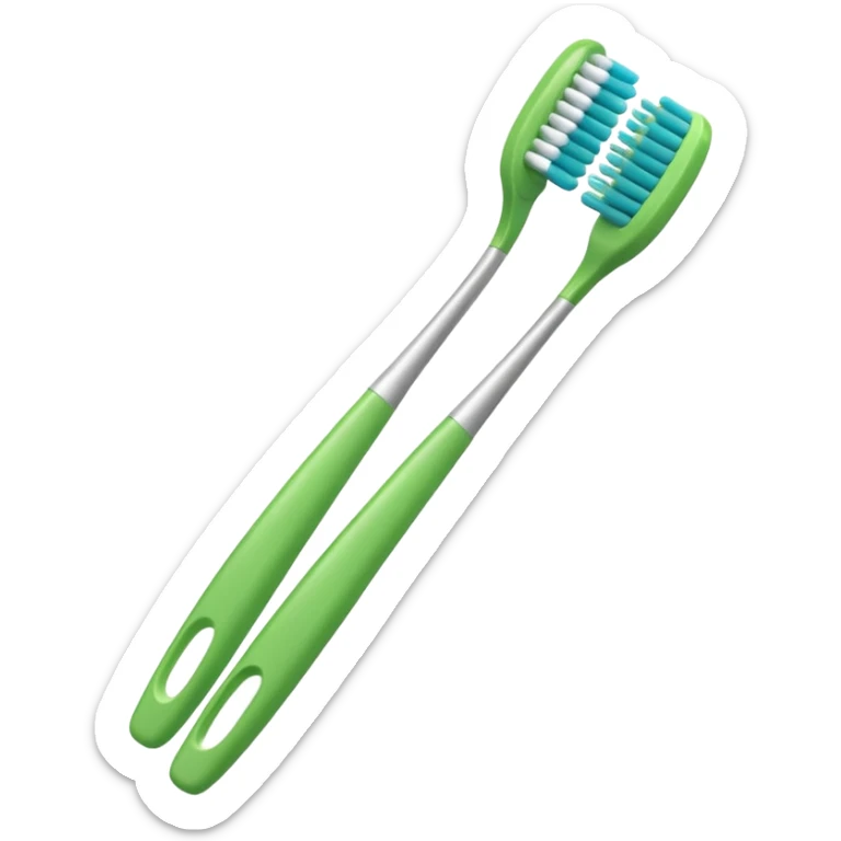 toothbrush+green sticker