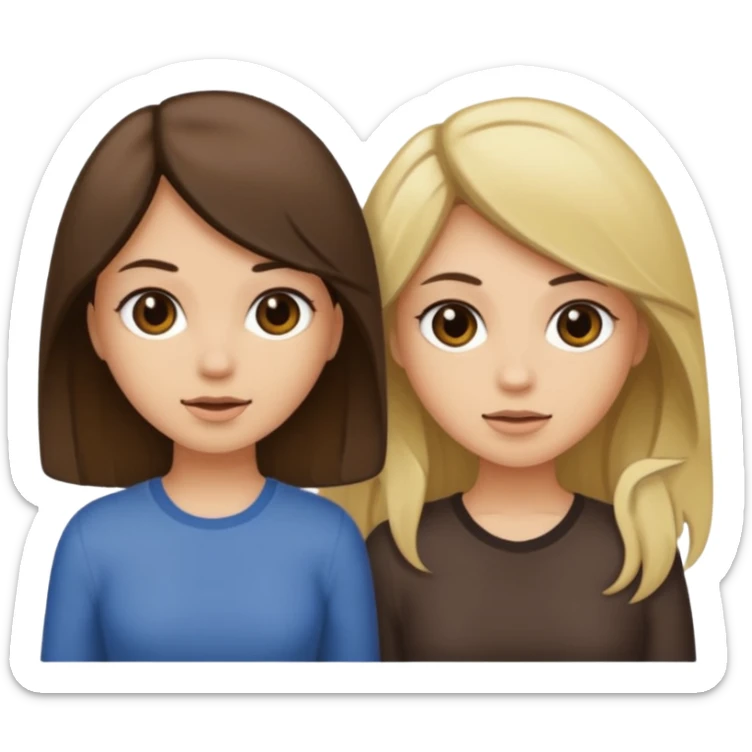 bestiess one with dark brown hair and one with dirty blonde hair sticker