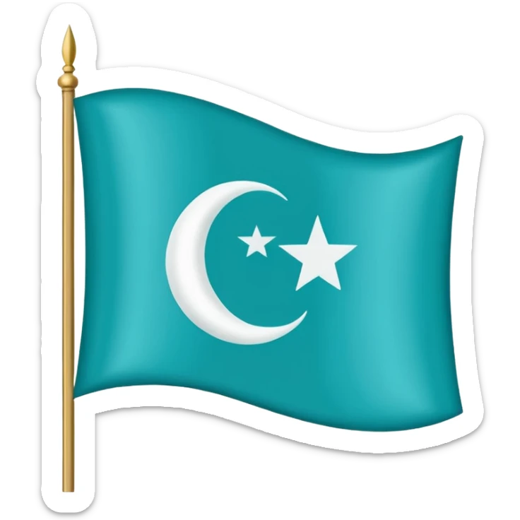 Turkuaz renginde türk bayrağı yapar mısın. Bayrak. I want to flag. 🇹🇷 Like this but turquoise. İt's must be turquoise  sticker