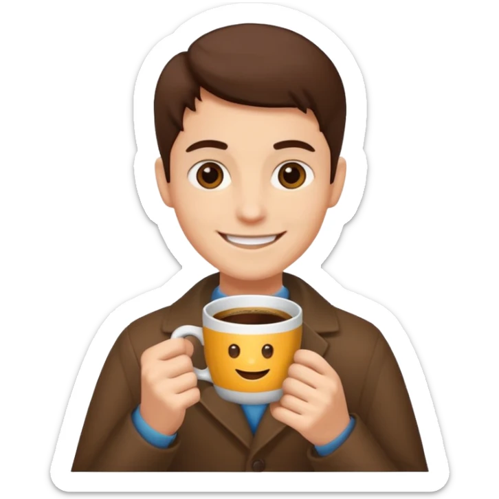 Saya sedang bahagia karena baru saja mendapatkan hadiah kopi sticker