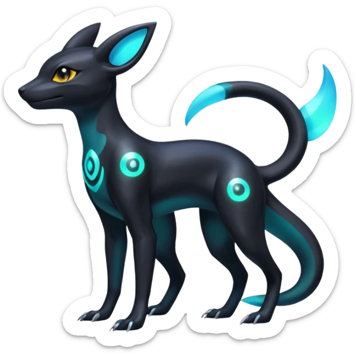 Shiny Aural Umbreon-Amaura-Salandit-Fakémon-fusion (full body) sticker