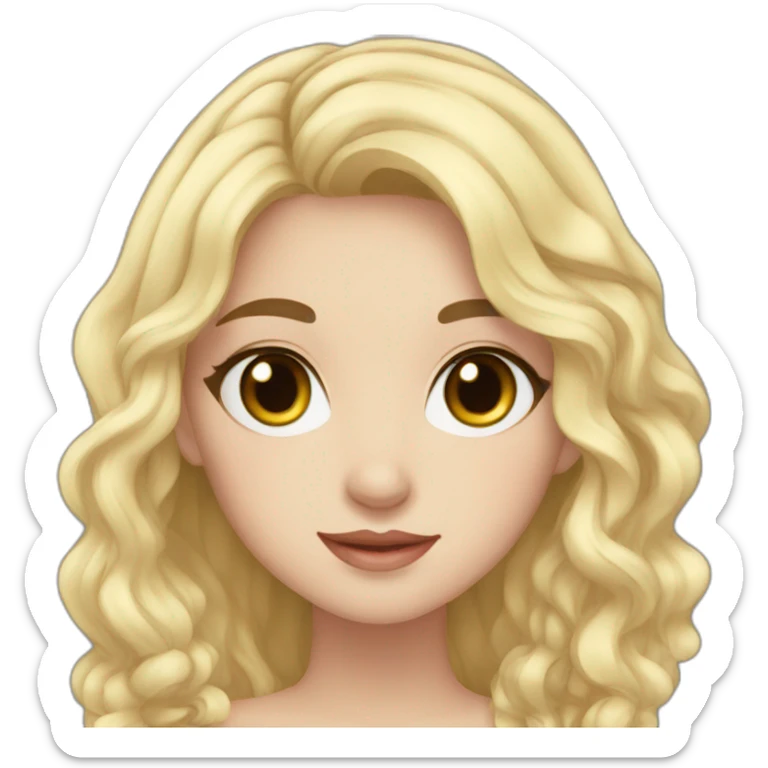 Beautiful girl,Black hair,wavy hair，long hair,White skin,oval face,big eyes,Black eyes,Chinese sticker