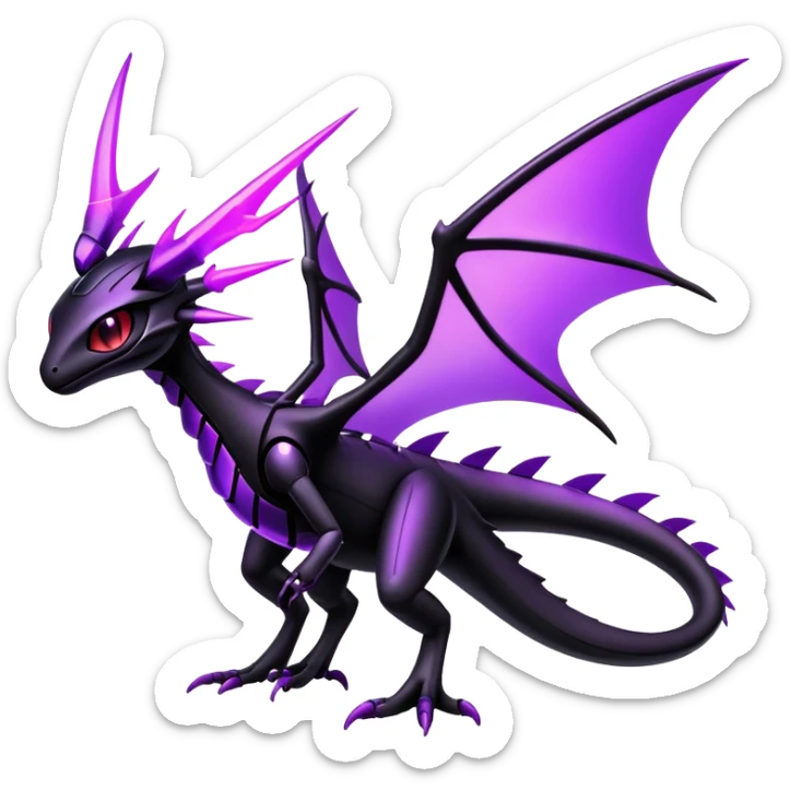 Punk’ish Edgy Futuristic Badass Dark Gothic Flygon-Aurorus-Amaura-Hybrid-Creature sticker