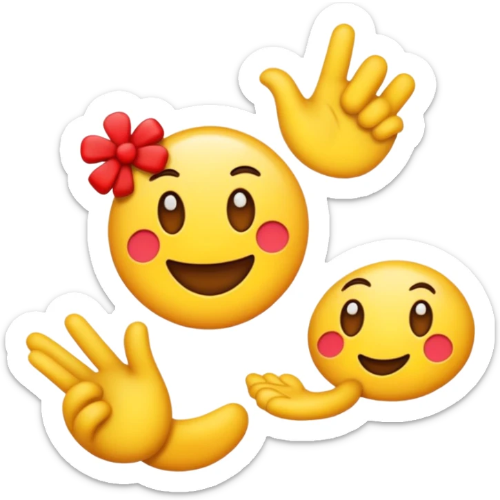 Napisi znakovnim jezikom slova V O L I M T E koristeci emojie sticker