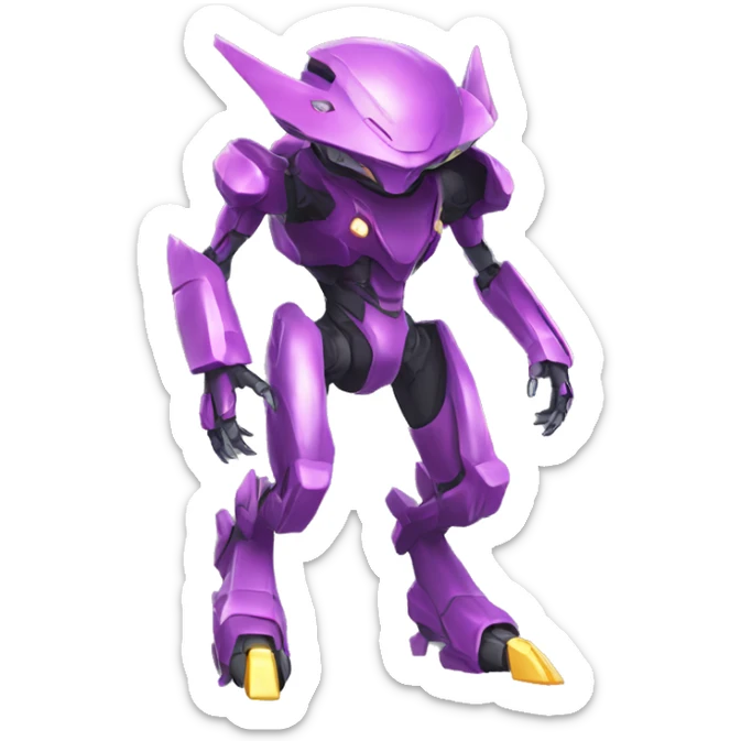a Genesect-Raptor-Fakémon—hybrid with a futuristic visor-helmet full body sticker