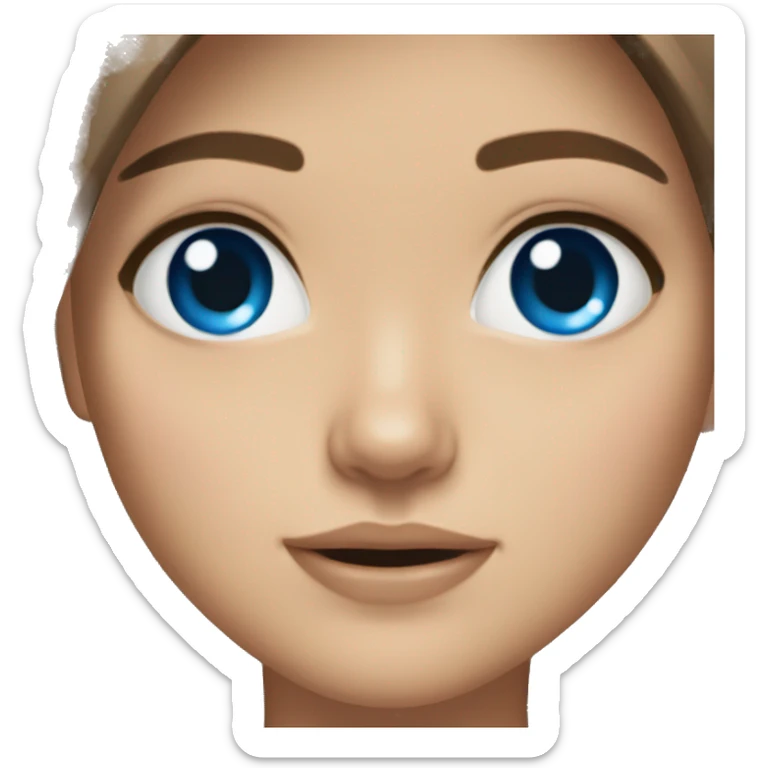 Pretty girl brown hair blue eyes sticker