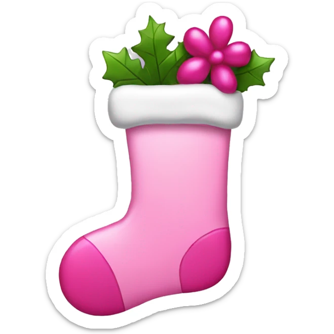 Pink Christmas stocking  sticker