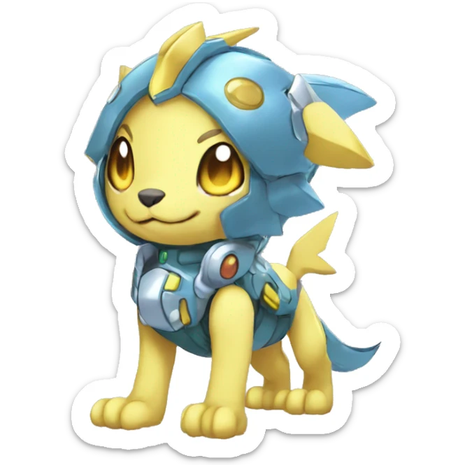 cute cool edgy beautiful shiny pretty Digimon-Fakemon-animal full body sticker